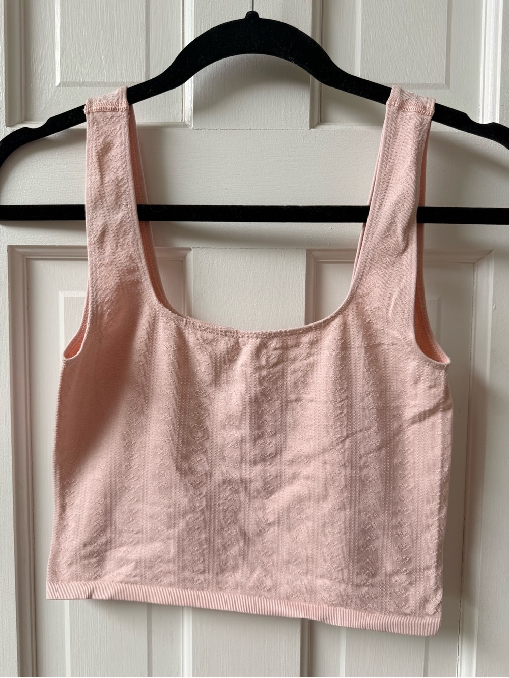 Anthropologie Light Pink Scoop Neck Crop Tank